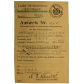 Certificat autrichien délivré au membre de la milice terrestre. Année 1936